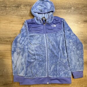 The North Face Girls Fleece Lined Hoodie Jacket Purple Tie Dye Size XL 18